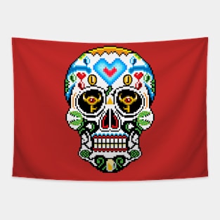 8-Bit Sugar Skull Tapestry