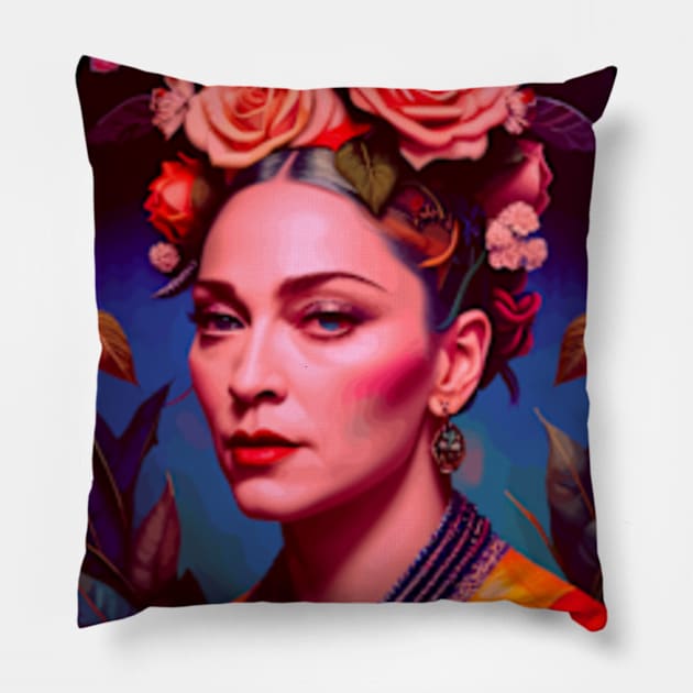 Vintage Portrait of Madonna Pillow by Vintagiology