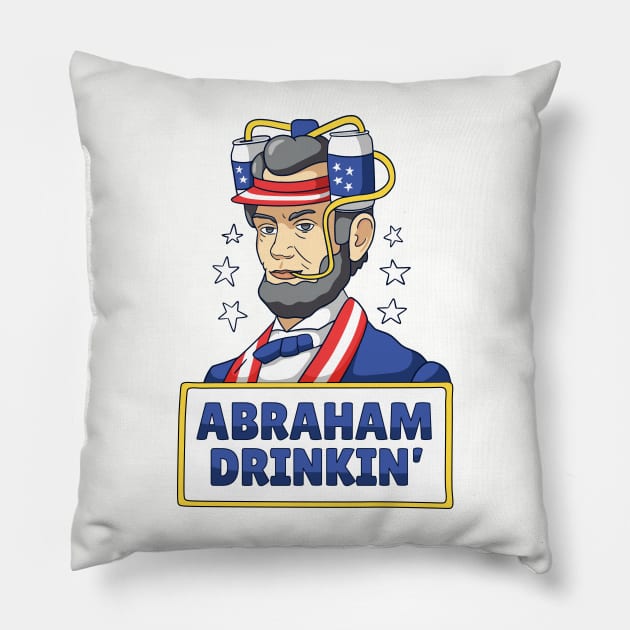 Abraham Drinking Funny Drinking Shirt Pillow by Gigi's Shop