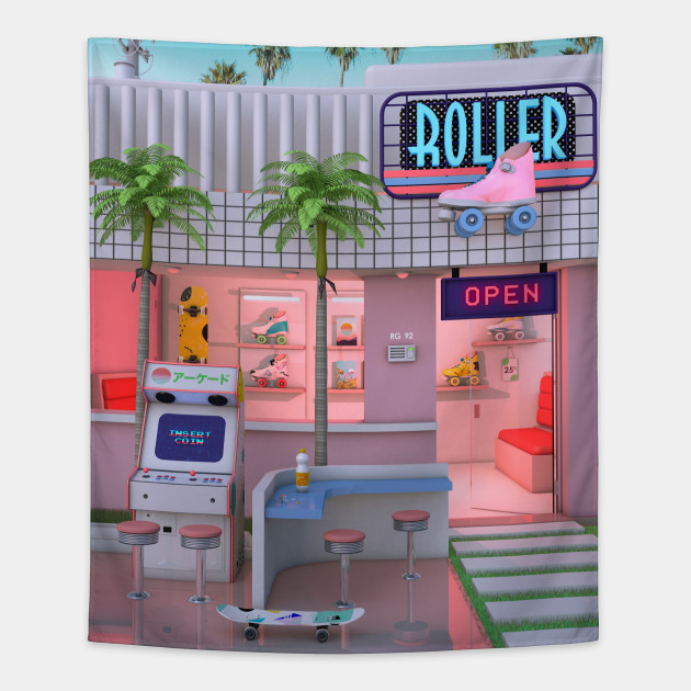 Roller Skate Nostalgia Nostalgia Tapestry Teepublic Uk
