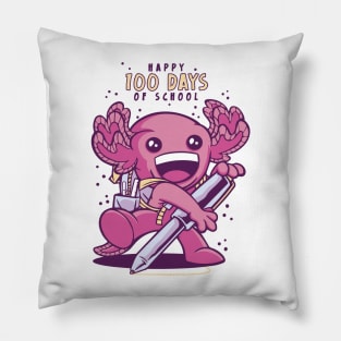 100 Days Of School Axolotl Pillow