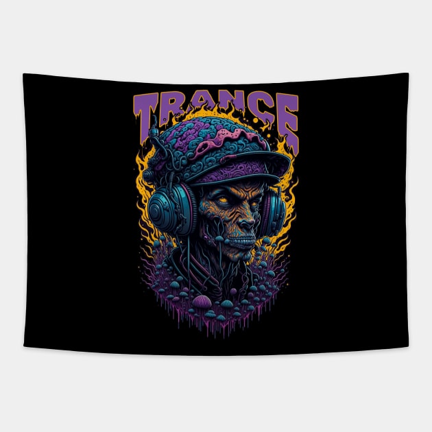 TRANCE MUSHROOM TECHNO GABBER Tapestry by EBAN