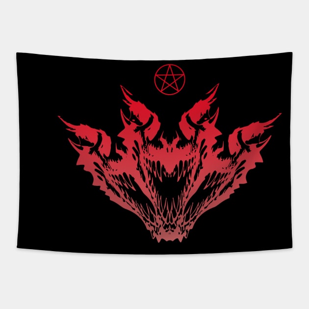 Hell - Three Demons Tapestry by Scailaret