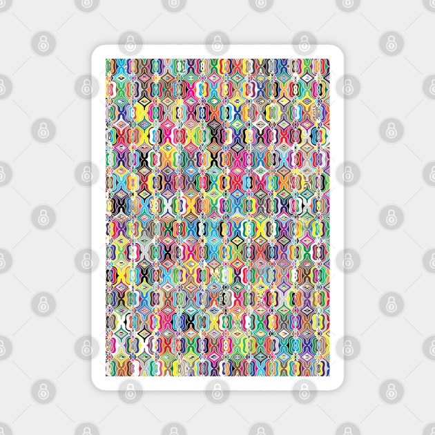 Colorful Batik Modern Abstract Pattern Magnet by 13Lines Art