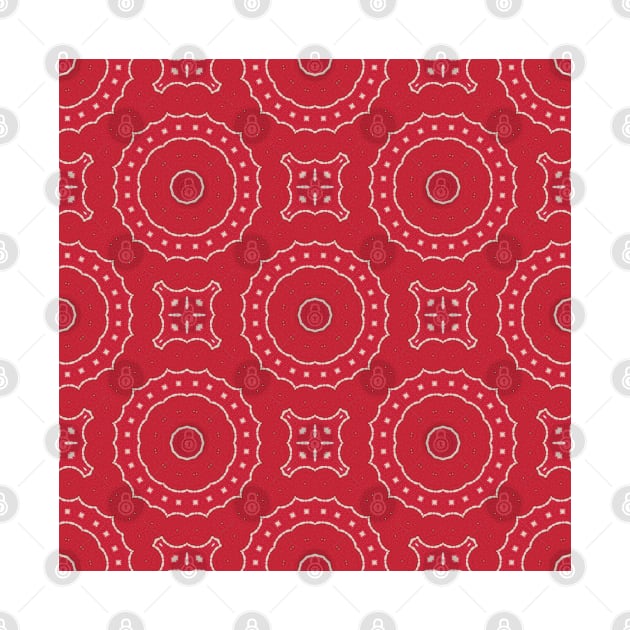 Holiday , Christmas , Red And White , Mandala , Textured by justrachna