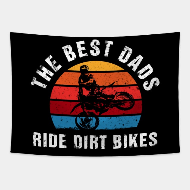 The Best Dads Ride Dirt Bikes  Retro Vintage Tapestry by gotravele store