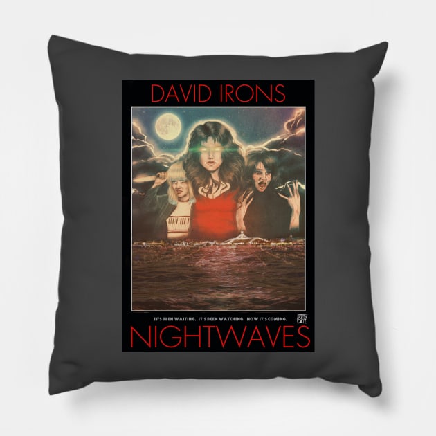 Night Waves Roxi Drive horror novel synthwave T-Shirt Mizucat Pillow by David Irons Writer: Horror Tees!