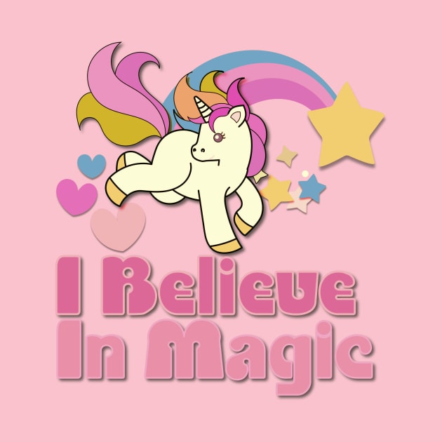 I believe in Magic Unicorn (pink) by AlondraHanley