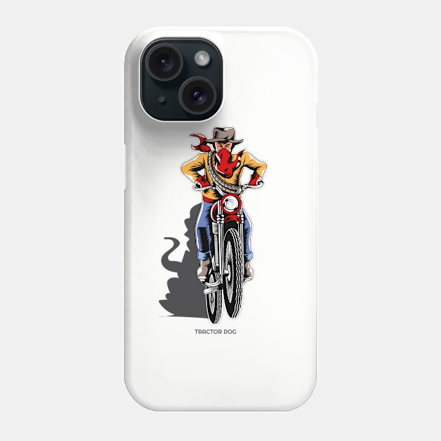 Cowboy Riding a Motorcycle Phone Case by tractordog