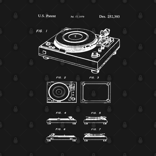 1979 Vinyl Record Player Patent Blueprint by MadebyDesign