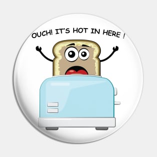 Funny Burned Bread Jumps from the Hot Toaster Pin