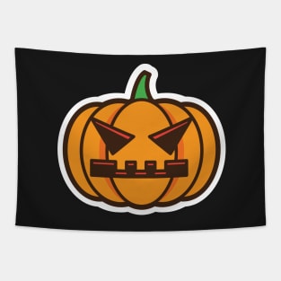 vector illustration halloween orange pumpkin Tapestry