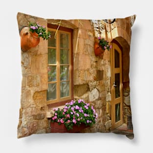 A quiet courtyard Pillow