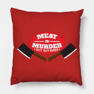 Meat is Murder food butcher Tee Shirt Pillow