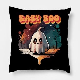 Baby Boo Cute Ghost Halloween Design Pillow