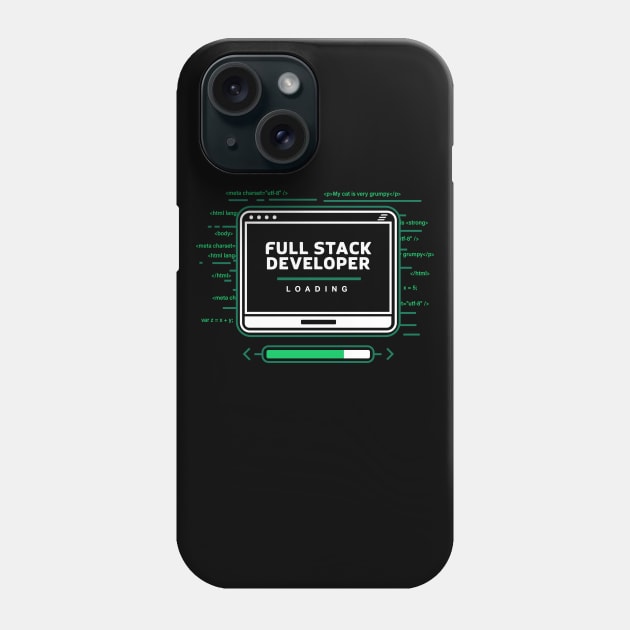 Full Stack Developer Loading Hacker Themed Phone Case by GrafiqueDynasty