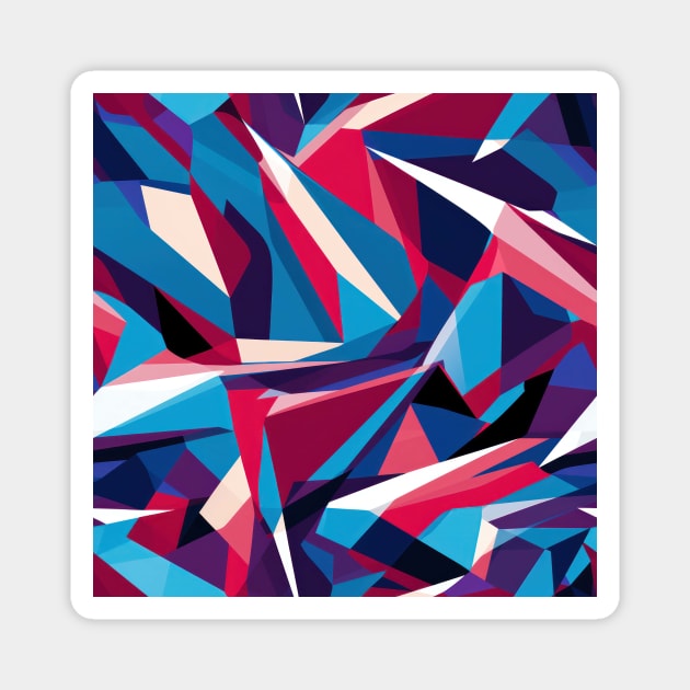 Cubist Harmony: Modern Geometric Dance in Pink, Blue, and Violet Magnet by star trek fanart and more