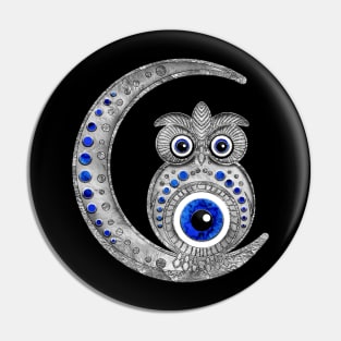Evil Eye Amulet - Owl on the moon Pin
