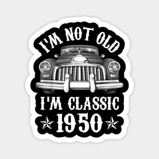 72 Year Old Vintage 1950 Classic Car 72nd Birthday Gifts Magnet