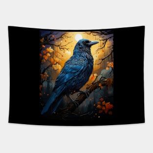 raven art, raven lover, van gogh starry nigh, crow lover Tapestry