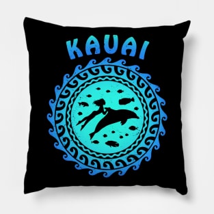 Kauai Shark Diver and Fish Pillow