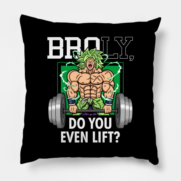 Brolifting Bro Do You Even Lift? Japanese Anime Manga Gym Workout Parody Meme Pillow by BoggsNicolas