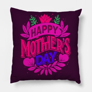 Happy Mother's Day 2024 Typography Pillow