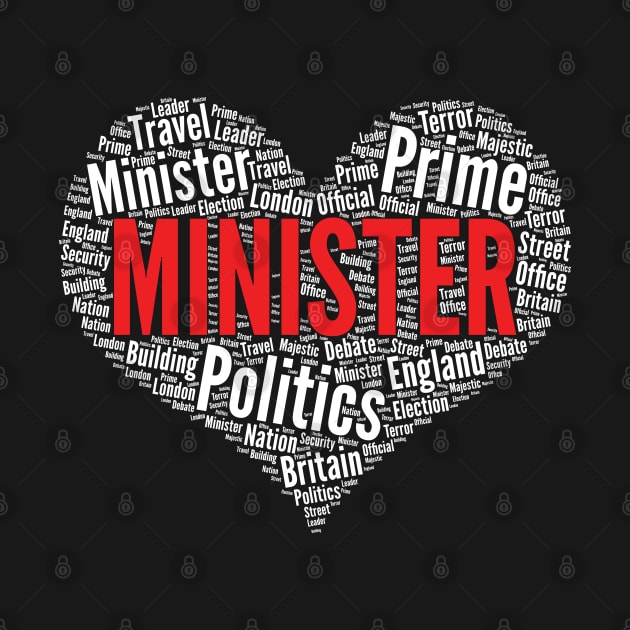 Minister Heart Shape Word Cloud Design Politics design by theodoros20