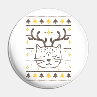 Funny Christmas Cat Design Pin