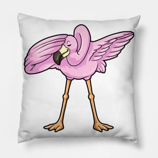 Flamingo at Hip Hop Dance Dab Pillow