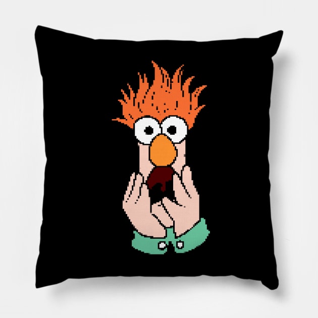 Beaker Muppets - Pixel art Pillow by valentinahramov