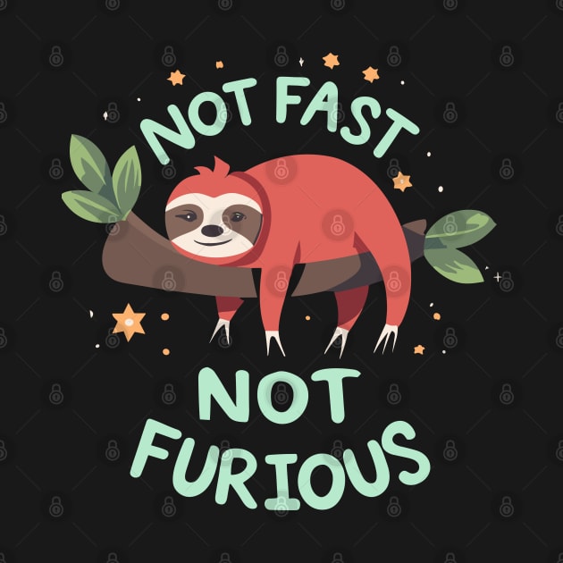 Not Fast Not Furious Funny Tree Sloth Design by TF Brands