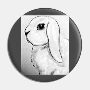 White Lop Bunny Rabbit Pin