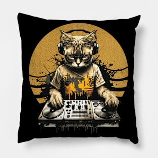 DJ Retro Cat Pillow