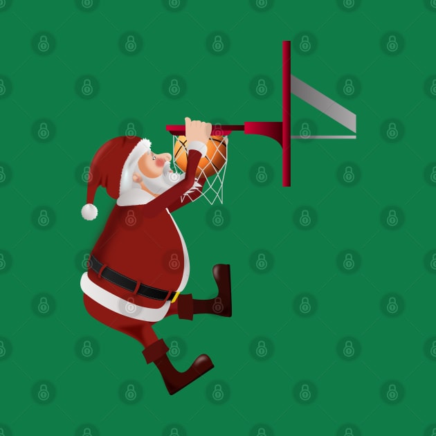 Santa Plays Basketball-Champion Gift by MaryMas