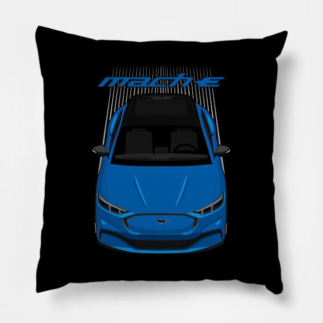 Ford Mustang Mach E SUV - Grabber Blue Pillow by V8social