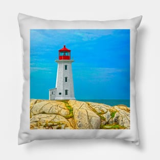 The Solitude of a Lighthouse, Peggy's Cove Pillow