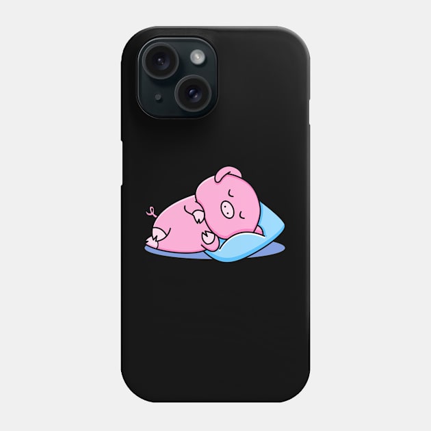 sleepy pig Phone Case by BarnawiMT