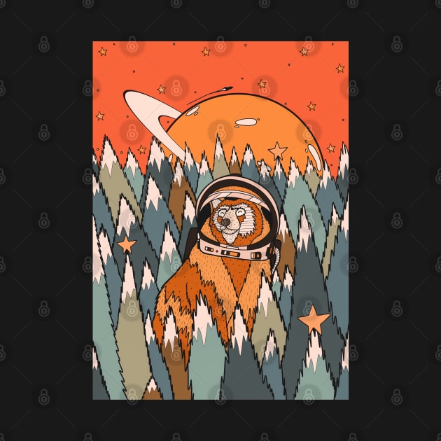 The bear astronaut by Swadeillustrations