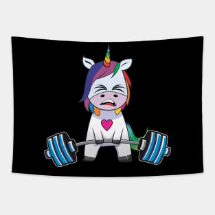 Funny Unicorn Weightlifting Workout Gym Unicorn Bodybuilding Tapestry