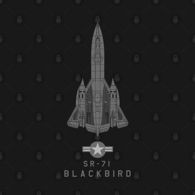 SR-71 Blackbird Tech Drawing by DesignedForFlight
