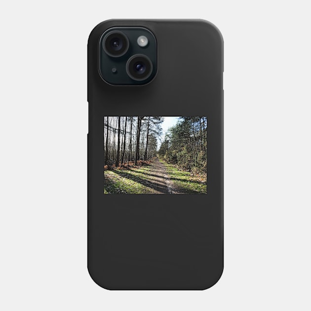 Trees in Swinley forest make it great place for sunlight walk Phone Case by fantastic-designs