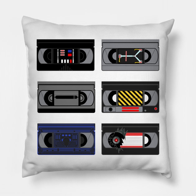 Epic Movies Videocassettes Pillow by Sachpica