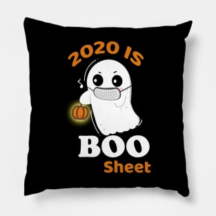 2020 Is Boo Sheet Funny Pumpkin Ghost Halloween Pillow