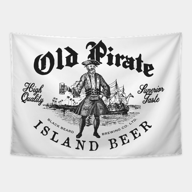 Old Pirate Beer 2 by © Buck Tee Originals Tapestry by Buck Tee