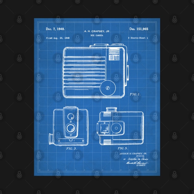 Box Camera Patent - Photographer Photography Fan Art - Blueprint by patentpress