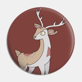 Zombie Deer Cartoon // Funny Halloween Zombie Pin