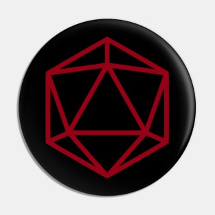 Simplistic Red And Black D20 Pin