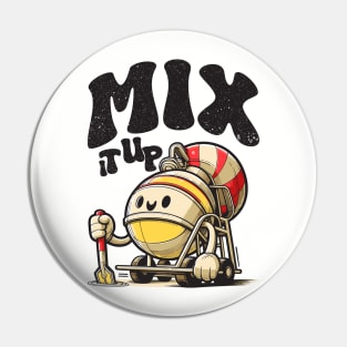 playful cement mixer character Pin