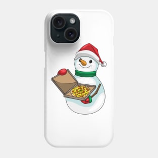 Snowman Christmas Pizza Phone Case